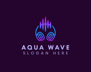 Audio Wave Headphone logo design