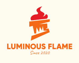 Torch - Orange Flame Torch logo design