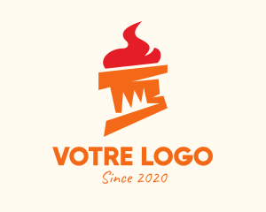Orange - Orange Flame Torch logo design