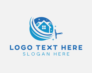 Disinfection - House Cleaning Squeegee logo design