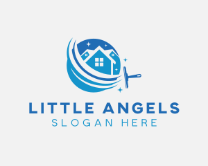 Sparkle - House Cleaning Squeegee logo design