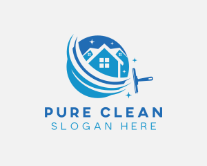 Home Cleaning Squeegee logo design