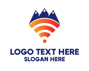 Hiking - Mountain Wi-Fi logo design