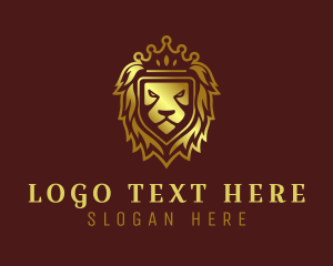 Royal - Gold Shield Lion Royalty logo design