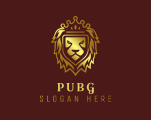 Exclusive - Gold Shield Lion Royalty logo design