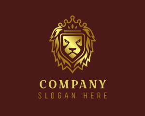 Enterprise - Gold Shield Lion Royalty logo design