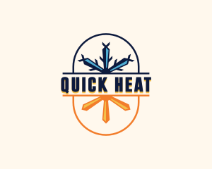 Heating Ice Cooling  logo design