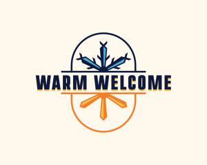 Heating Ice Cooling  logo design