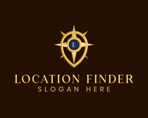 Geolocation - Navigation Compass Pin logo design