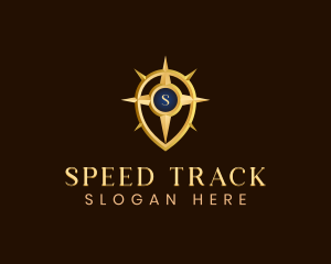 Track - Navigation Compass Pin logo design