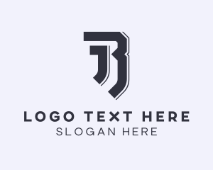 Monochrome - Abstract Bold Letter R logo design