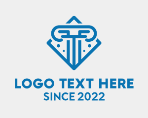 Marble - Blue Diamond Pillar logo design