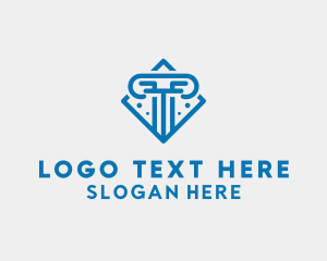 Museum - Simple Diamond Pillar logo design