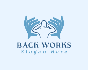 Blue Hands Massage logo design