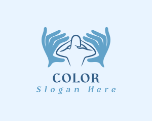 Chiropractor - Blue Hands Massage logo design
