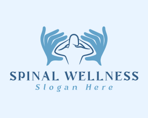 Spinal - Blue Hands Massage logo design