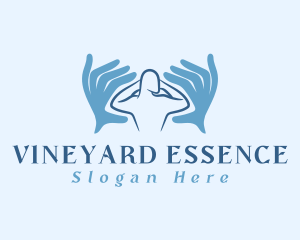 Blue Hands Massage logo design