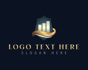 Investment - Bar Graph Shield logo design