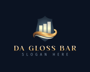 Bar Graph Shield logo design