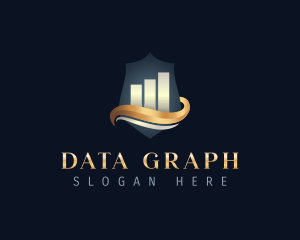 Bar Graph Shield logo design