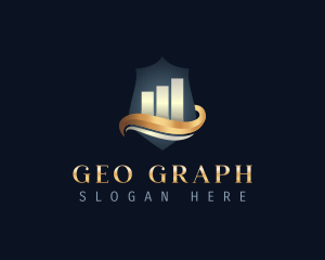 Bar Graph Shield logo design