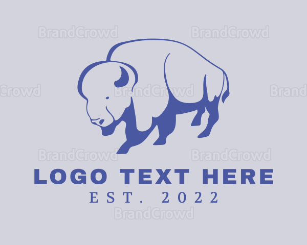 Farm Bison Livestock Logo