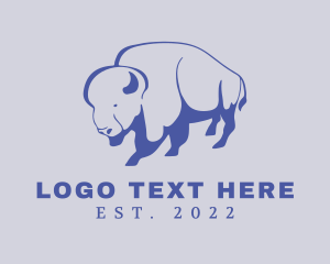 Herbivore - Farm Bison Livestock logo design