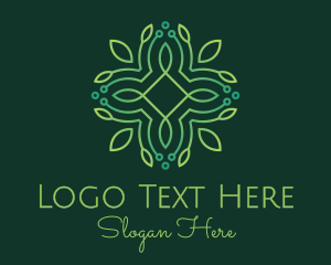 Vegan - Modern Minimalist Wreath logo design