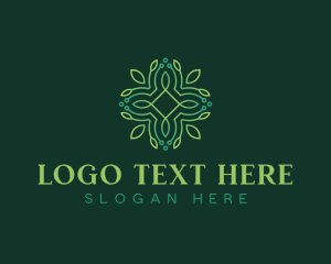 Monoline - Eco Organic Wreath logo design