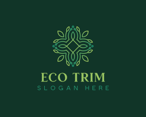 Eco Organic Wreath logo design