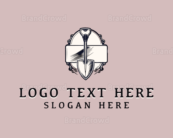 Vintage Shovel Landscaping Logo