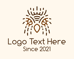 Goldcrest - Brown Eagle Line art logo design