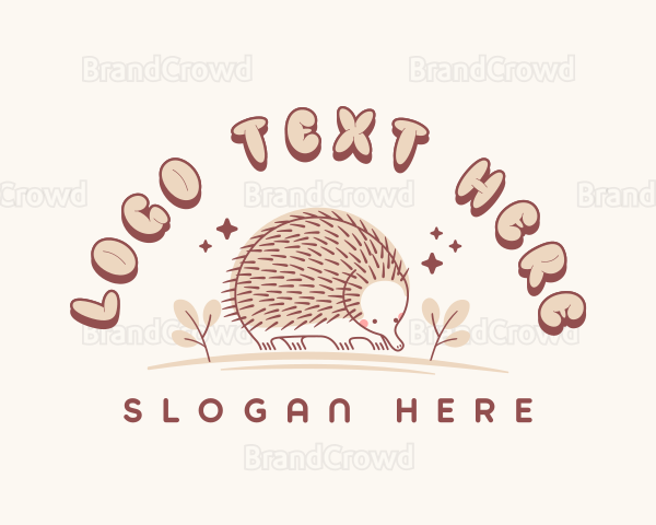 Cute Echidna Wildlife Logo