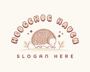 Cute Echidna Wildlife logo design