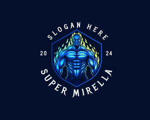 Bodybuilding - Strong Man Muscle logo design