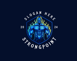 Bodybuilding - Strong Man Muscle logo design