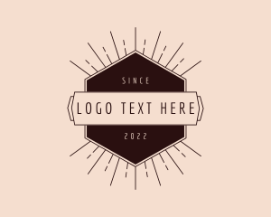 Hip - Hipster Hexagon Wordmark logo design