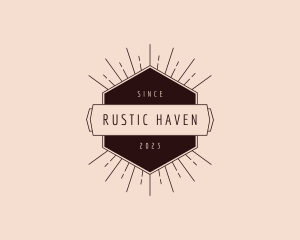 Hipster Hexagon Badge logo design