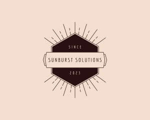 Sunburst - Hipster Hexagon Badge logo design