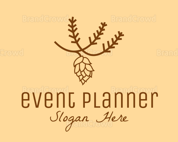 Brown Pinecone Outline Logo