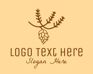 Line Art - Brown Pinecone Outline logo design