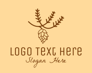 Organic Product - Brown Pinecone Outline logo design