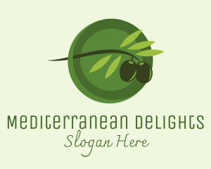 Mediterranean - Olive Branch Fruit logo design