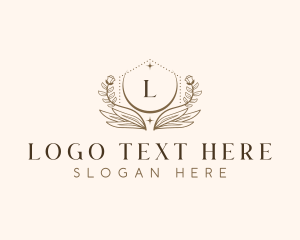 High End - Decorative Leaves Crest logo design