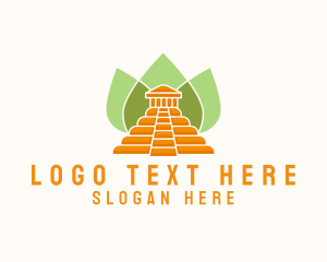 Architecture - Ancient Temple Leaves logo design