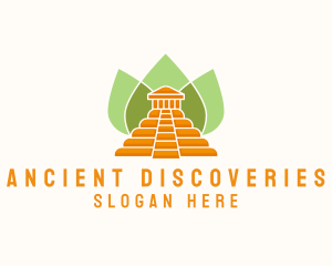 Archaeologist - Ancient Temple Leaves logo design