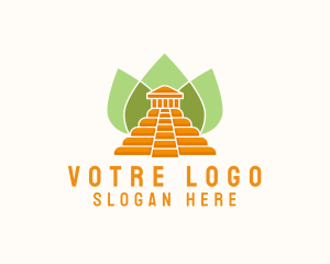 Pyramid - Ancient Temple Leaves logo design