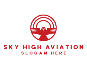 Aviation Falcon Wings logo design