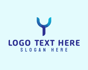 Pool - Blue Corporate Letter Y logo design