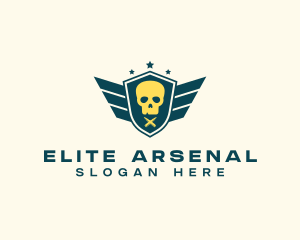 Arsenal - Skull Wing Shield Munition logo design